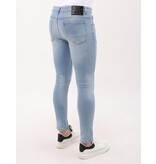 Mario Morato Slim Fit Stretch-Herrenjeans mit Farbe und Löchern – MM-S-108 – Blau
