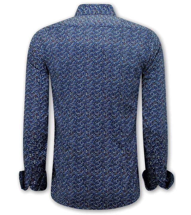 Bread & Buttons Bluse Herren Langarm - Bluse Herren Slim Fit - Blau