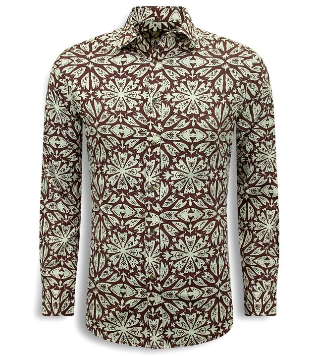 Bread & Buttons Herrenhemden Langarm - Bluse Herren Erwachsene - Slim Fit - Bordeaux
