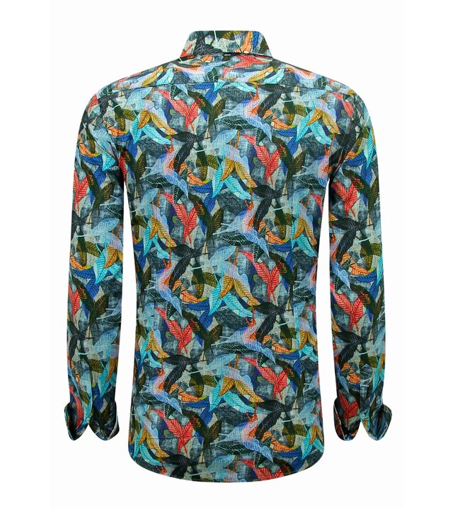 Bread & Buttons Herrenbluse mit langen Ärmeln – Herrenhemd Slim Fit – Blau