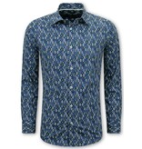 Bread & Buttons Bluse Herren Erwachsene - Herrenhemd Slim Fit - Blau