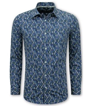 Bread & Buttons Bluse Herren Erwachsene - Herrenhemd Slim Fit - Blau