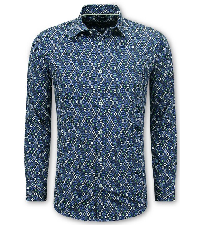 Bread & Buttons Bluse Herren Erwachsene - Herrenhemd Slim Fit - Blau