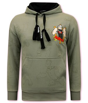 Top Star Kapuzenpullover Herren mit Kapuze - Popeye - Grau