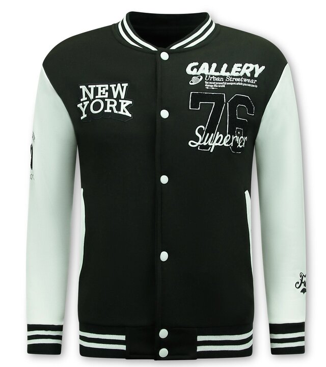 Enos Collegejacke Herren - Baseballjacke - 902 - Schwarz