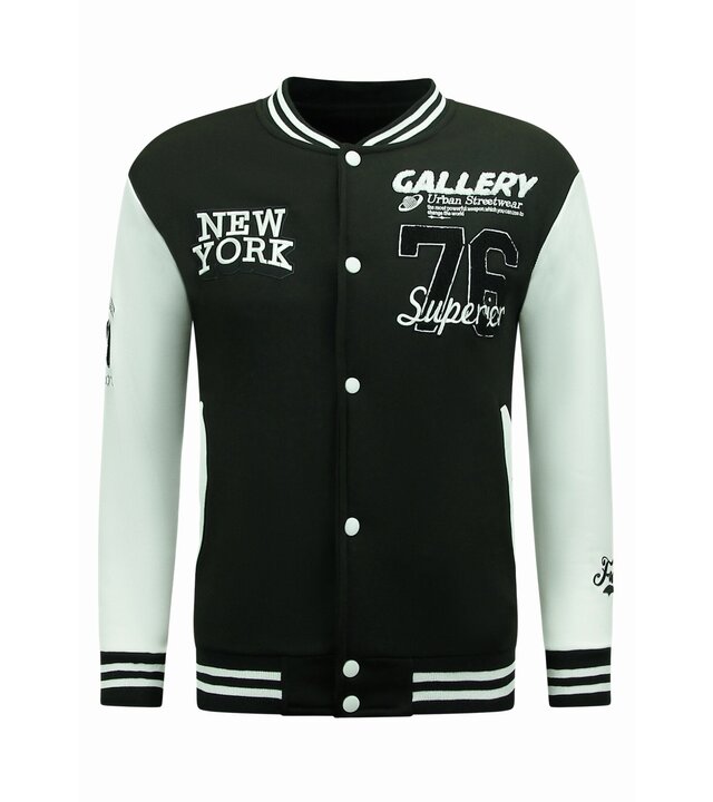 Enos Collegejacke Herren - Baseballjacke - 902 - Schwarz