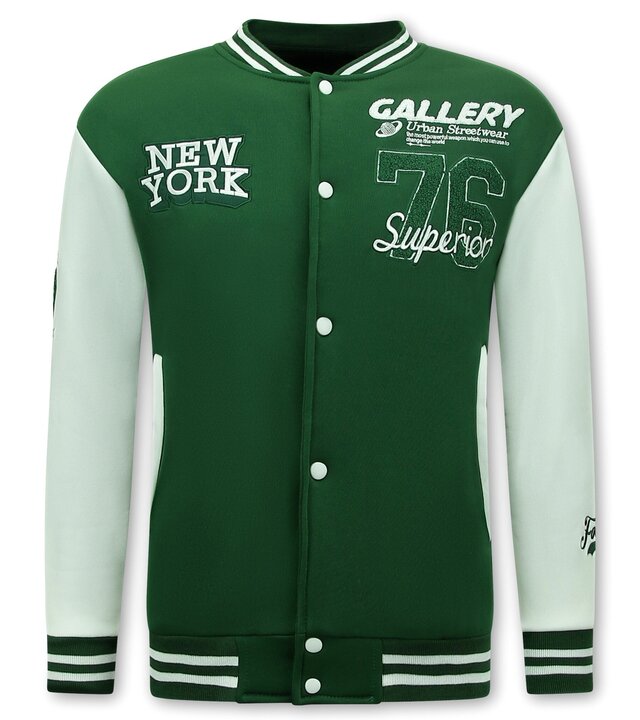 Enos Baseballjacke Herren – Collegejacke Herren – 902 – Grün
