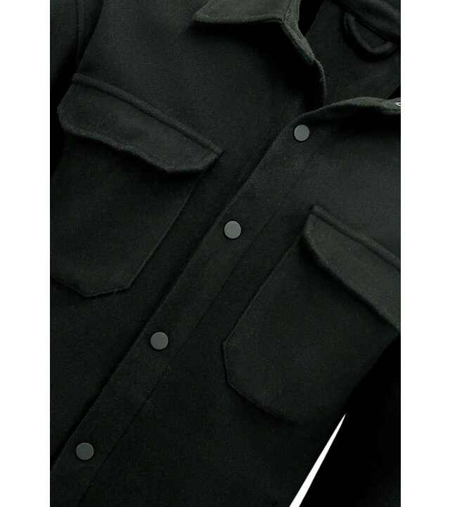 Enos Herren-Flanell-Overshirt mit Taschen – 501 – Schwarz