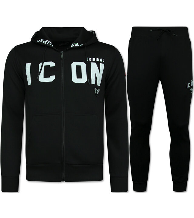 TopStar ICON Trainingsanzug Herren - Jogginganzug Erwachsene - Heimanzug - Set Herren - 11677 - Schwarz