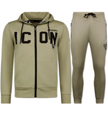 TopStar ICON Jogginganzug Herren - Trainingsanzug Erwachsene - Heimanzug - Set Herren - 11677 - Braun