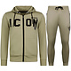 ICON Jogginganzug Herren - Trainingsanzug Erwachsene - Heimanzug - Set Herren - 11677 - Braun