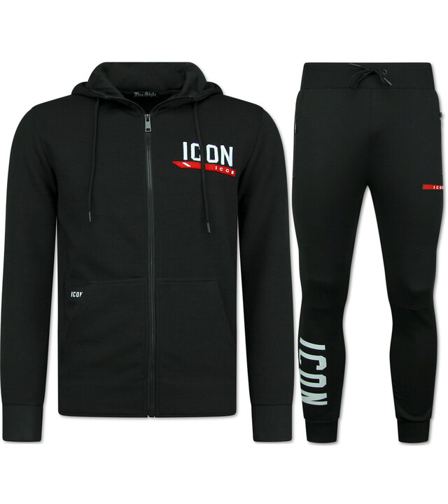 TopStar Trainingsanzug ICON - Jogginganzug Herren - Heimanzug Herren Erwachsene - 3877 - Schwarz