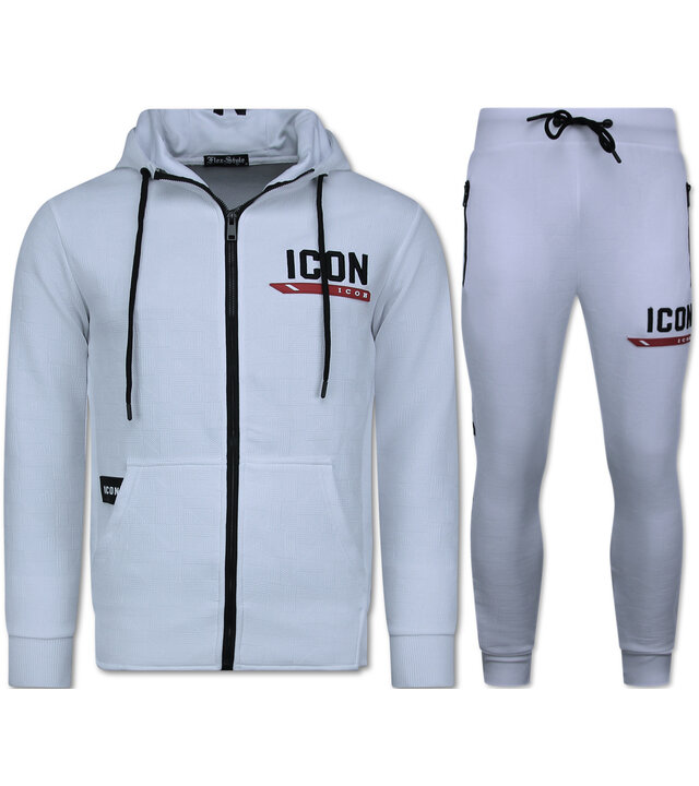 TopStar Home suit ICON - Trainingsanzug Herren - Jogginganzug Herren Erwachsene - 3877 - Weiß