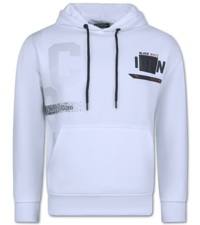 TopStar ICON Sweater Twinset Black Print - Jogginganzug Herren Erwachsene - Trainingsanzüge Herren - Heimanzug - 3789 - Weiß