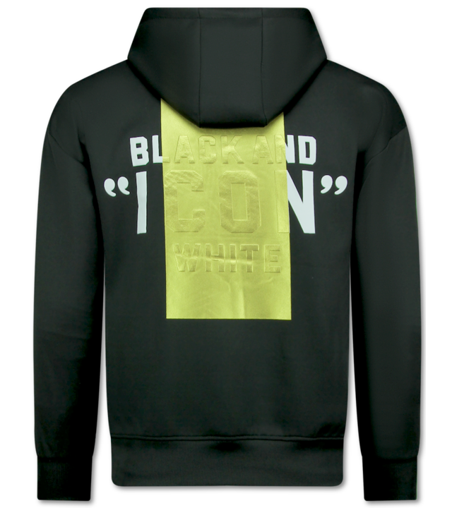 TopStar ICON Hoodie Gold Print - Jogginganzug Herren Erwachsene - Trainingsanzüge Herren - 3789 - Schwarz