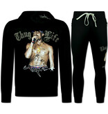 TopStar Tupac Trainingsanzüge Herren - Jogginganzug Herren 2Pac - Heimanzug Herren - 3390 - Schwarz