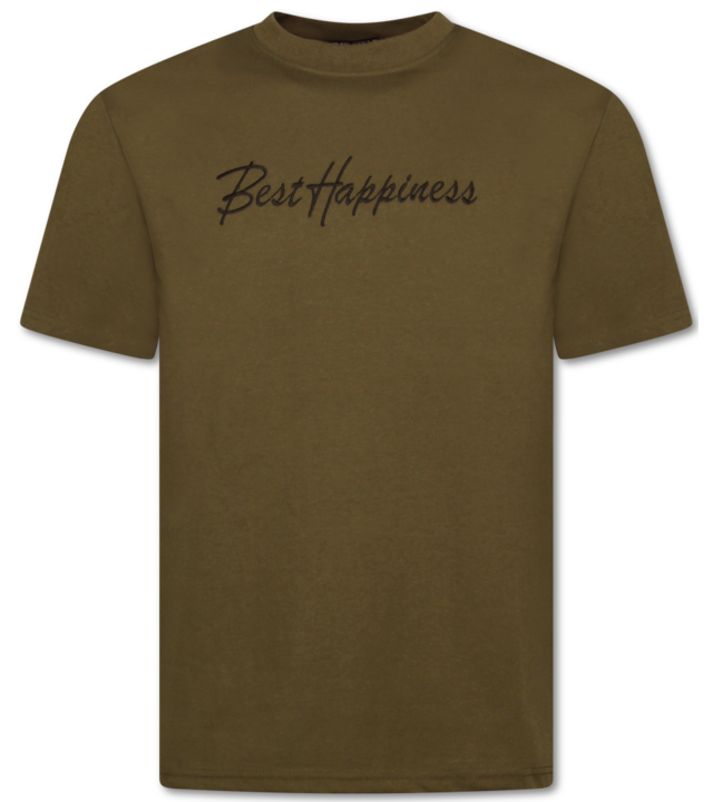 Top Star T-Shirt Herren mit Print Lustig - Oversized T-Shirt Herren - Happiness - 688 - Braun