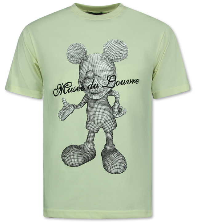 Top Star Herren T-Shirt mit Print - Oversized T-Shirt Men - Maus - 699 - Gelb