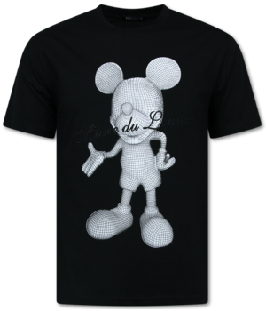 Top Star T-Shirt Herren mit Aufdruck - Oversized T-Shirt Herren - T-Shirt Männer Lustig - Maus - 699 - Schwarz