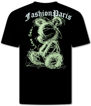 Top Star T-Shirt Herren Oversized - T-Shirt mit Print Herren - T-Shirt Männer mit Print Lustig - Bär - 691 - Schwarz