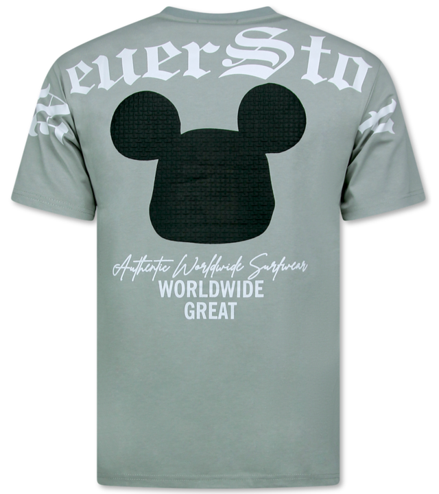 Top Star Oversized T-Shirt Herren - T-Shirt Männer mit Print - Lustiges Shirt - 700 - Grau