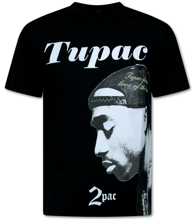 Top Star Tupac Shirt - Herren T-Shirt mit Print - T-Shirt Männer mit Print - Lustiges Shirt - 663 - Schwarz