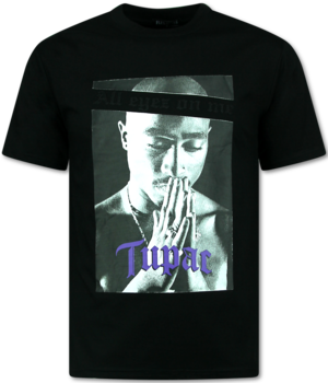 Top Star Tupac - Oversized T-Shirt Herren - All Eyez on Me - T-Shirt Herren mit Aufdruck - 685 - Schwarz