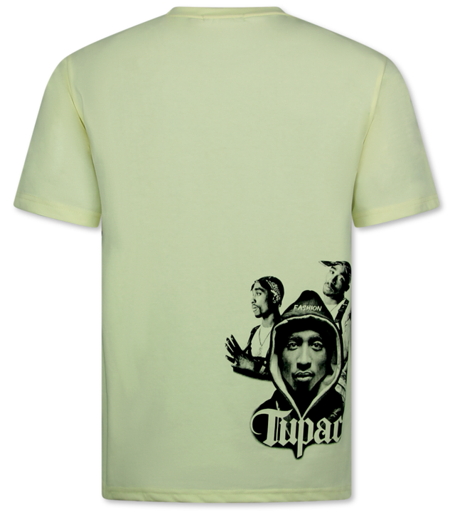 Top Star Tupac Shakur - Oversized T-Shirt Herren - T-Shirt Herren mit Print - Herren T-Shirt mit Print - 672 - Gelb