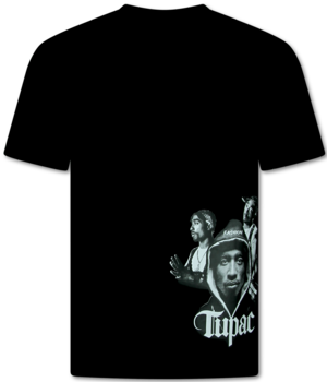 Top Star Herren T-Shirt mit Print - Oversized T-Shirt Herren - Tupac Shakur - T-Shirt Herren mit Print - 672 - Schwarz