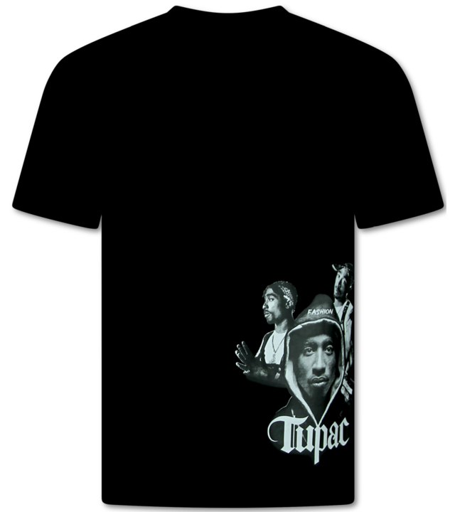Top Star Herren T-Shirt mit Print - Oversized T-Shirt Herren - Tupac Shakur - T-Shirt Herren mit Print - 672 - Schwarz