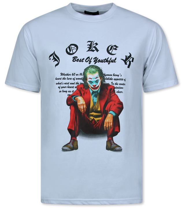 Top Star Joker - T-Shirt Herren mit Aufdruck - Oversized T-Shirt Herren - T-Shirts Herren Lustig - Lustiges Shirt - 701 - Weiß
