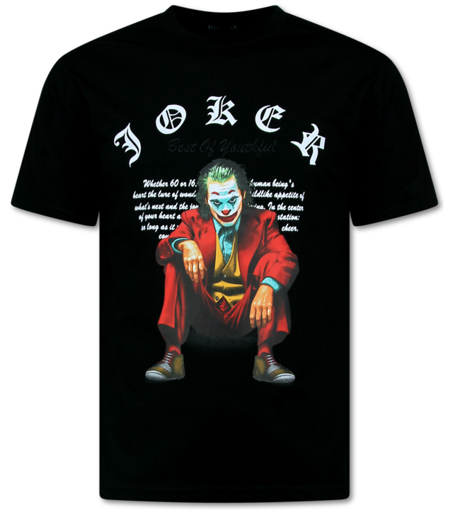 Top Star Oversize T-Shirt Herren - Joker - T-Shirt Herren mit Aufdruck - T-Shirts Herren Lustig - Lustiges Shirt - 701 - Schwarz