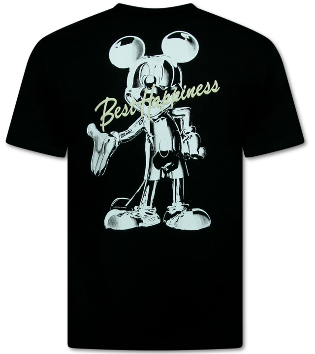 Top Star T-Shirt Herren mit Print Funny - Oversized T-Shirt Herren - Happiness - 688 - Schwarz