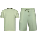 Enos Sommerset Herren - Gerippt Oversized - Zweiteiler - Twinset - Co ord Set - 918 - Beige