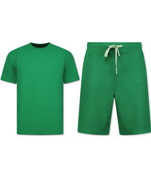 Enos Sommerset Herren - Gerippt Oversized - Zweiteiler - Twinset - Co ord Set - 918 - Grün