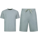 Enos Sommerset Herren - Gerippt Oversized - Zweiteiler - Twinset - Co ord Set - 918 - Grau