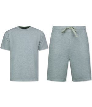 Enos Sommerset Herren - Gerippt Oversized - Zweiteiler - Twinset - Co ord Set - 918 - Grau