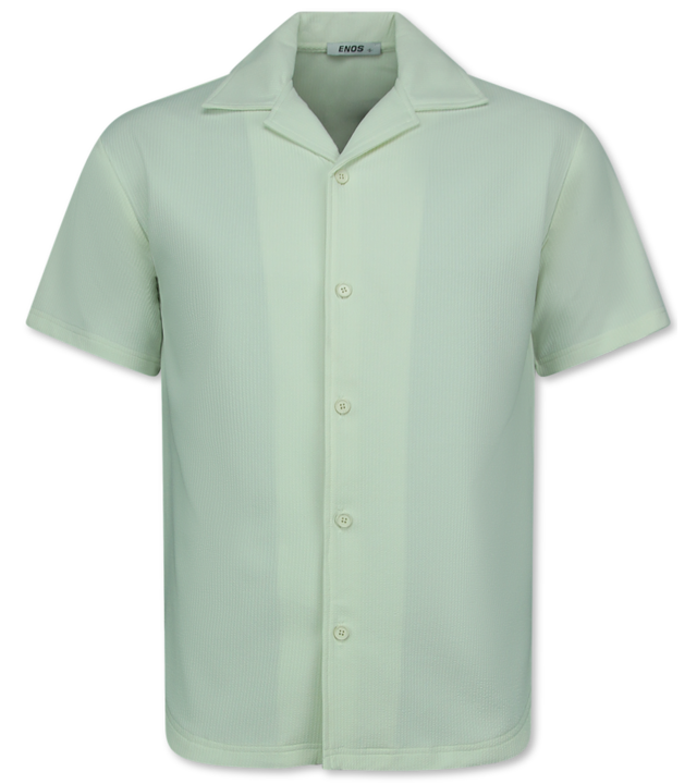 Enos Twinset - Ribbed Oversized Shirt - Sommerset Herren - Zweiteiler - Co ord Set - 915 - Beige