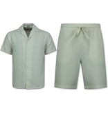 Martina Geripptes Oversized Shirt - Sommerset Herren - Zweiteiler - Co ord Set - 0095 - Beige