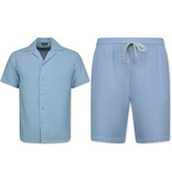 Martina Geripptes Oversized Shirt - Sommerset Herren - Zweiteiler - Co ord Set - 0095 - Blau