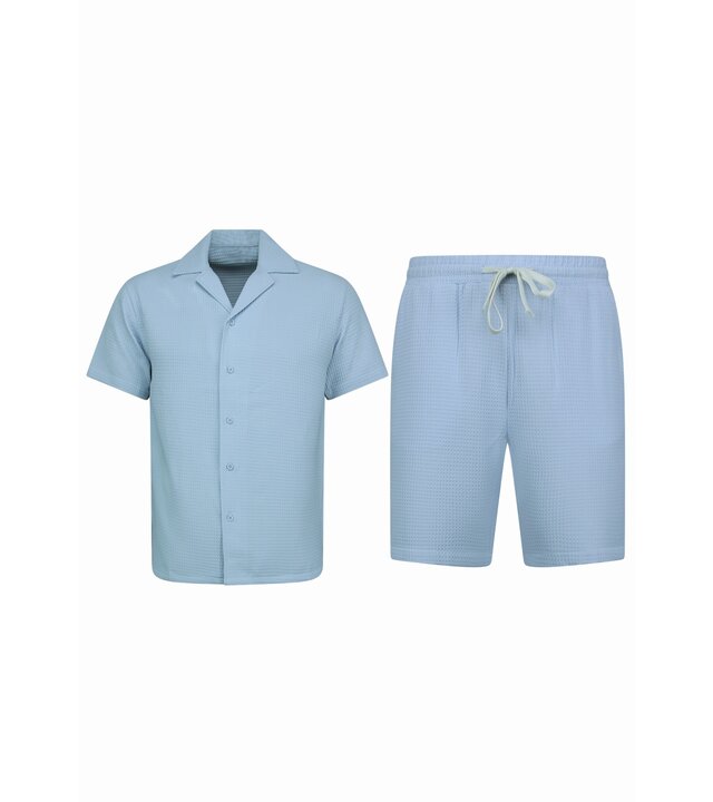 Martina Geripptes Oversized Shirt - Sommerset Herren - Zweiteiler - Co ord Set - 0095 - Blau