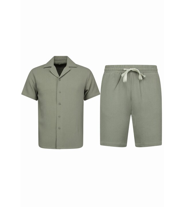 Martina Geripptes Oversized Shirt - Sommerset Herren - Zweiteiliges Set - Co ord Set - 0095 - Grau