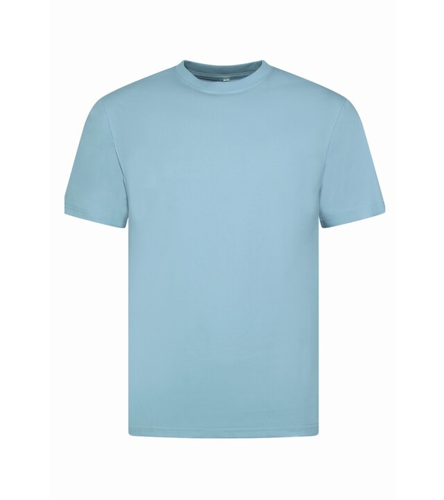 New Ment T-Shirt Herren Oversize - Uni T-Shirt Weiß - 6530 - Blau