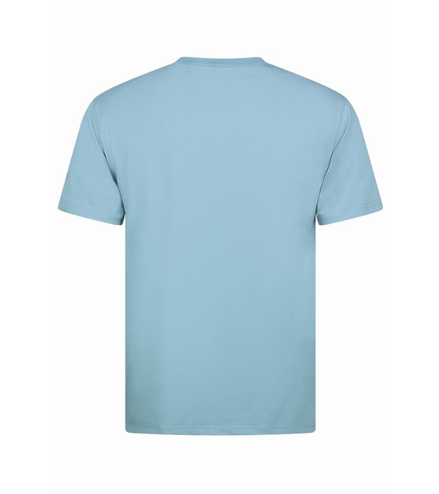 New Ment T-Shirt Herren Oversize - Uni T-Shirt Weiß - 6530 - Blau