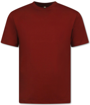 New Ment T-Shirt Herren Oversize - Uni T-Shirt Weiß - 6530 - Bordeaux
