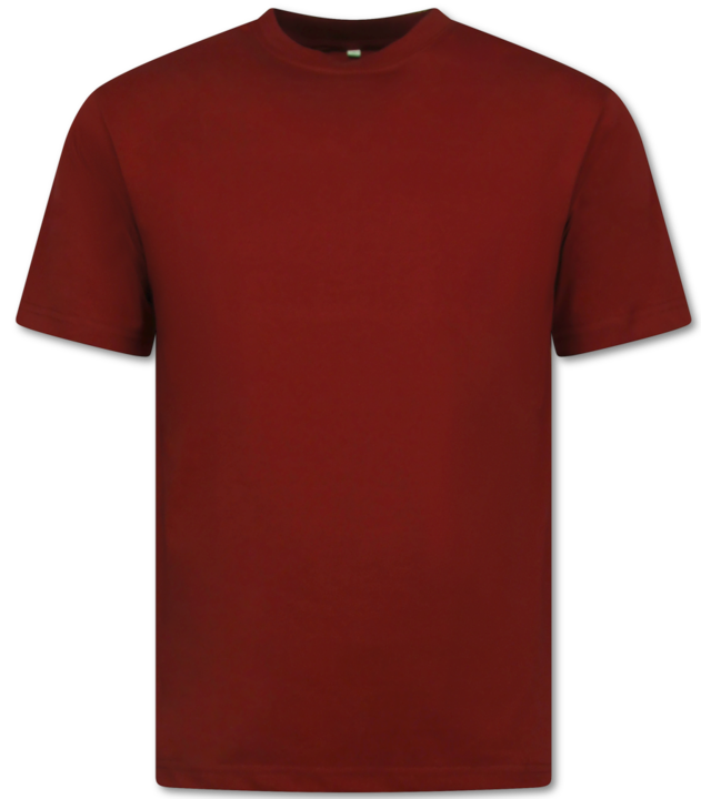 New Ment T-Shirt Herren Oversize - Uni T-Shirt Weiß - 6530 - Bordeaux