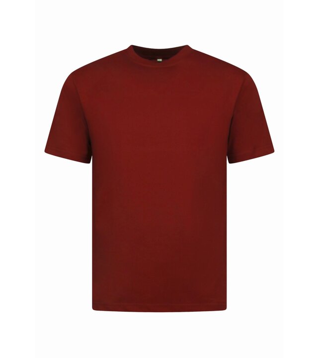 New Ment T-Shirt Herren Oversize - Uni T-Shirt Weiß - 6530 - Bordeaux