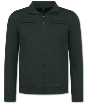 Baker's Herren Unterhemden mit Reißverschluss - Ohne Kapuze - Herren Sweatweste - 579 - Schwarz