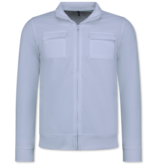 Baker's Herren Unterhemden mit Reißverschluss - Ohne Kapuze - Sweatweste Herren - 579 - Weiß