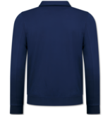 Baker's Herren Unterhemden mit Reißverschluss - Ohne Kapuze - Sweatweste Herren - 579 - Blau